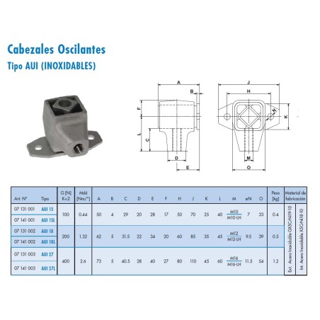 Cabezal oscilante Rosta modelo AUI 27 L