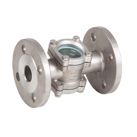 Mirilla de turbulencia doble cristal a/inox. A-316 con bridas DN-25 PN-16