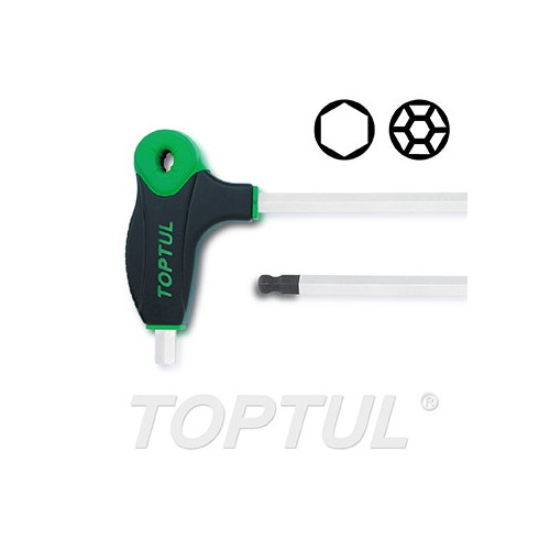 Llave allen acodada mango en T con bola Toptul 6 mm. AGCD0620