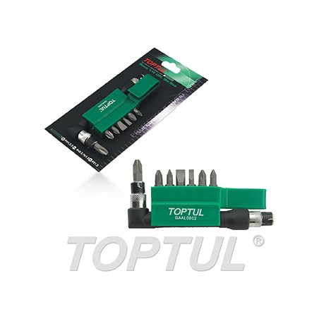 Juego puntas con portapuntas 1/4'' 8 pz. Toptul (PH1,PH2,PH3,PZ1,PZ2,0.5,1.2) GAAL0802