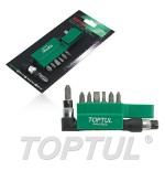 Juego puntas con portapuntas 1/4'' 8 pz. Toptul (PH1,PH2,PH3,PZ1,PZ2,0.5,1.2) GAAL0802