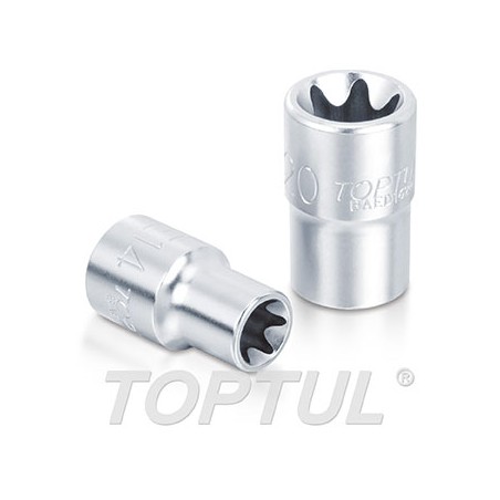 Llave de vaso corto torx 1/4" Toptul 6x25 mm. BAED0806