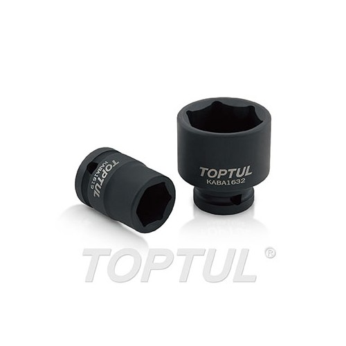 Llave de vaso de impacto corta 6 caras 1/2" Toptul 30 mm. KABA1630