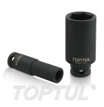Llave de vaso de impacto larga 6 caras 1/2" Toptul 28 mm. KABE1628