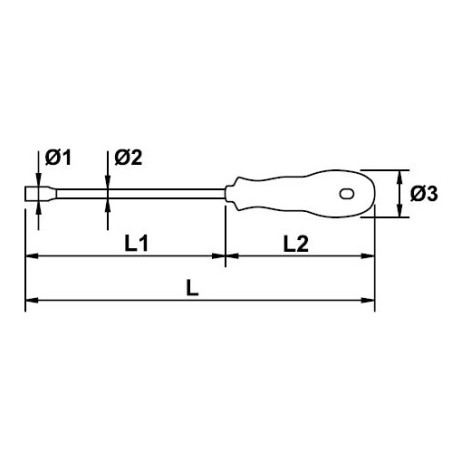 Destornillador de vaso Ega Master 25/64" x 7" Mastertork codigo 55380