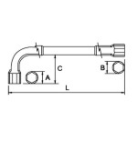 Llave pipa abierta 6x6 Ega Master 21 mm. Titacrom® codigo 61185