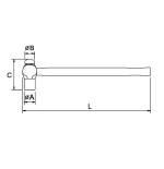 Martillo de bola modelo B Ega Master 350 gr. mango fibra de vidrio codigo 69705
