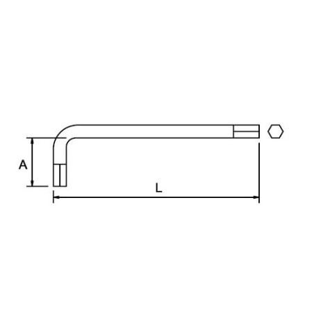 Llave hexagonal serie larga Ega Master 4 mm. acero inoxidable codigo 38050