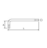 Llave hexagonal serie larga Ega Master 5 mm. acero inoxidable codigo 38051