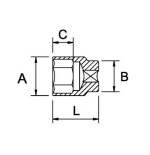 Llave de vaso 1/4" acero inoxidable Ega Master 1/4" 6 cantos codigo 38248