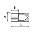 Llave de vaso 1/4" serie larga acero inoxidable Ega Master 3/8" 12 cantos codigo 38437