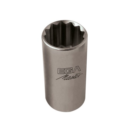 Llave de vaso 1/4" serie larga acero inoxidable Ega Master 7/16" 12 cantos codigo 38438