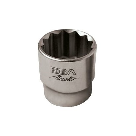 Llave de vaso 1/2" acero inoxidable Ega Master 28 mm. 12 cantos codigo 38517