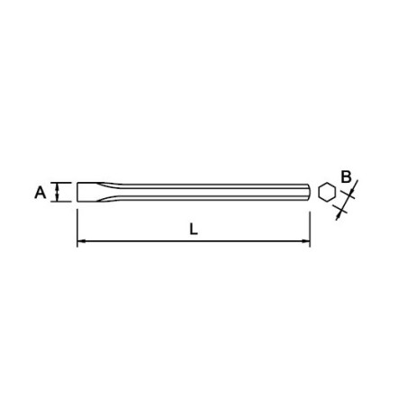 Cincel hexagonal Ega Master 27 x 400 x 20 mm. codigo 63320