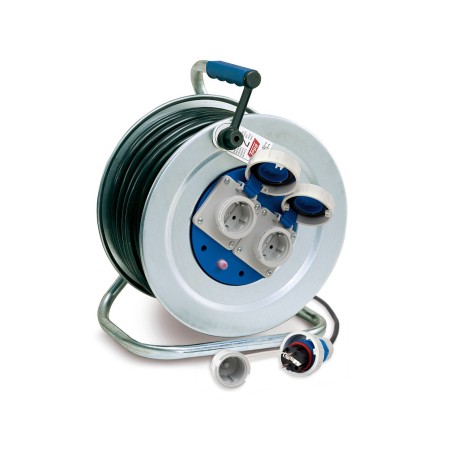Enrollacables 50 metros Tayg 2.500 W. 3x1,5 con termostato y tapa IP-67 codigo 768507