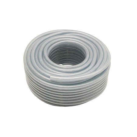 Rollo 50 mts.  manguera PVC transparente Criflex mallada 12 x 18 mm.