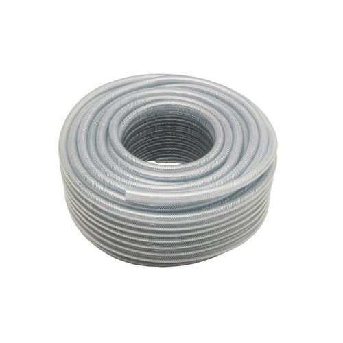 Rollo 50 mts.  manguera PVC transparente Criflex mallada 30 x 38 mm.