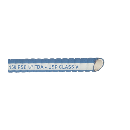 Manguera caucho blanco liso UHMW-PE S-99 38 x 50 mm.