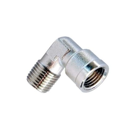 Codo macho-hembra laton niquelado 1/4"x1/8"