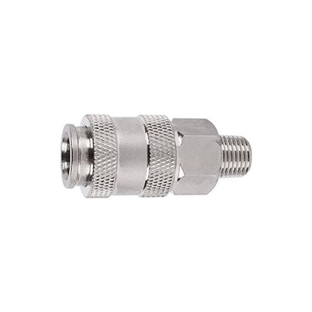 Enchufe rapido universal laton niquelado rosca macho 3/8"