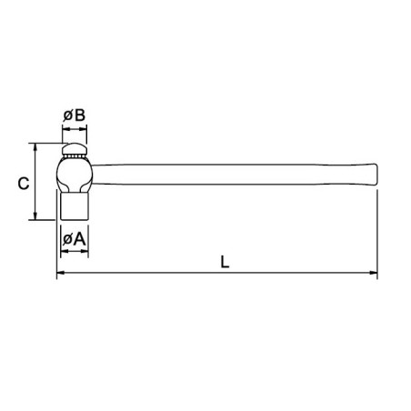 Martillo de bola modelo A Ega Master 250 gr. mango fibra de vidrio codigo 69704