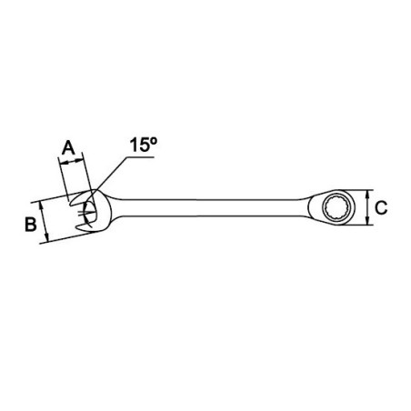 Llave combinada de carraca Classicgear Ega Master 8 mm. Classicgear cromado pulido espejo codigo 63790