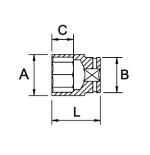 Llave de vaso de impacto 3/4" Ega Master 5/8" 8 cantos codigo 56363