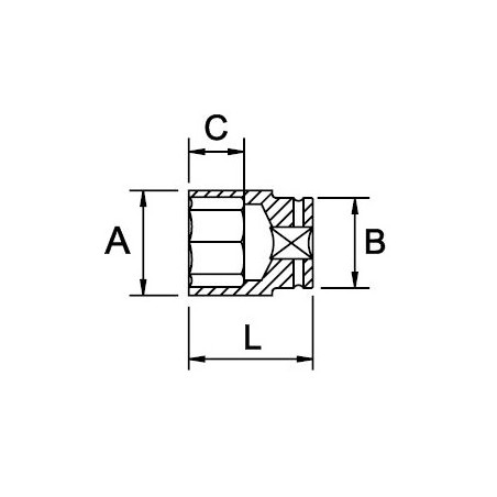 Llave de vaso de impacto 1" Ega Master 1-7/8" 8 cantos codigo 56377