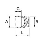 Llave de vaso de impacto 3/4" Ega Master 5/8" 4 cantos codigo 56394