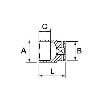 Llave de vaso de impacto 3/4" Ega Master 27 mm. 4 cantos codigo 57192