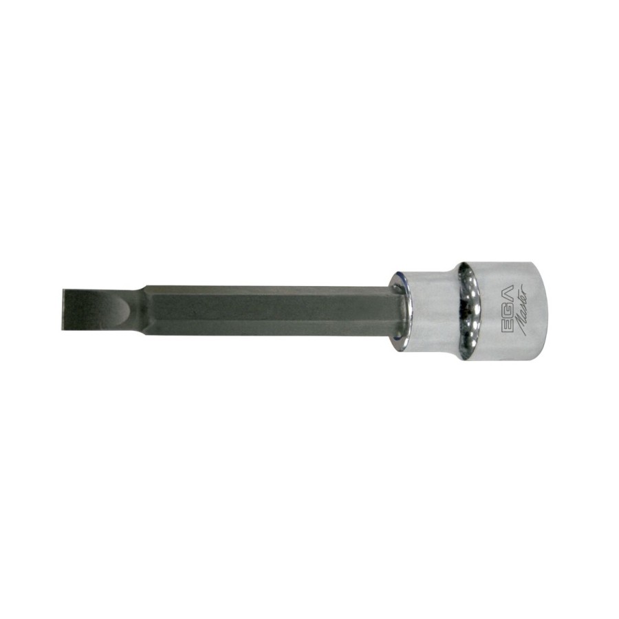 Punta atornilladora con vaso Ega Master 1/4" larga punta plana 0,8x4 mm. codigo 53015 Punta atornilladora con vaso Ega Master 1/4" larga punta plana 0,8x4 mm. codigo 53015