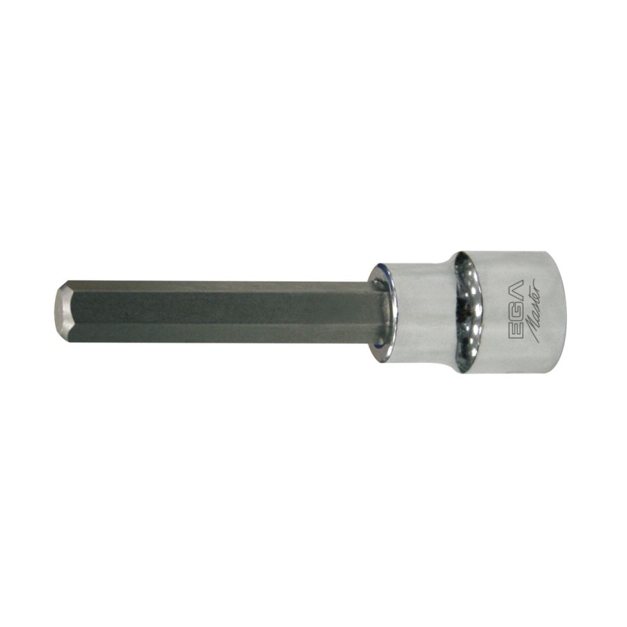 Punta atornilladora con vaso Ega Master 1/4" larga hexagonal 6 mm. codigo 53048