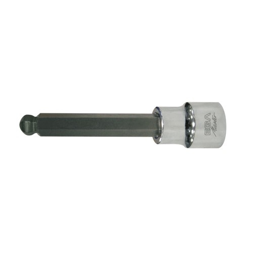 Punta atornilladora con vaso Ega Master 3/8" larga hexagonal 5 mm. punta bola codigo 66784