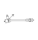 Llave combinada de carraca articulada Mastergear Ega Master 12 mm. cromado pulido espejo codigo 61534