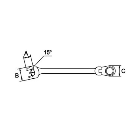Llave combinada de carraca articulada Mastergear Ega Master 1" cromado pulido espejo codigo 61558