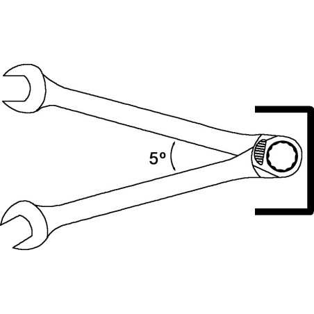 Llave combinada de carraca reversible Mastergear Ega Master 10 mm. cromado pulido espejo codigo 62682
