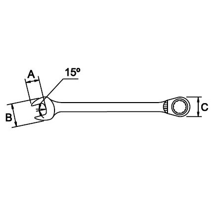 Llave combinada de carraca reversible Mastergear Ega Master 10 mm. cromado pulido espejo codigo 62682