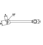 Llave combinada de carraca reversible Mastergear Ega Master 10 mm. cromado pulido espejo codigo 62682