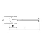 Pala redonda Nº 2 Ega Master 325x265x1030 mm. mango en T codigo 67185