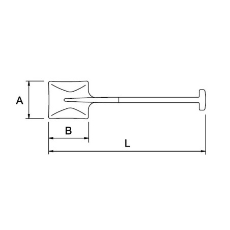 Pala cuadrada Nº 2 Ega Master 325x250x1020 mm. mango en T codigo 67196