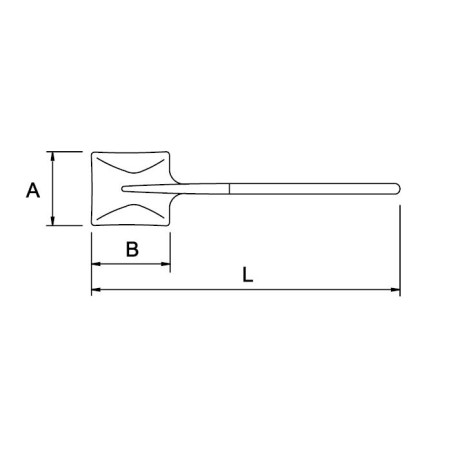 Pala cuadrada Nº 2 Ega Master 325x250x1400 mm. mango largo codigo 67200