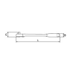 Llave de carraca reversible Ega Master extra larga 1/2" codigo 57416