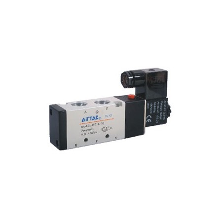 Electrovalvula 5/3 Airtac serie serie 4V400 diametro 1/2" mm. carrera 2x24 V. mm. DC. codigo 4V430C15BG