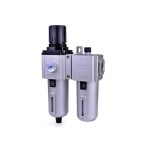 Grupo filtraje Airtac serie 5 micras diametro 3/4" mm. carrera con manometro mm. fijo codigo GAFC600C20SWG