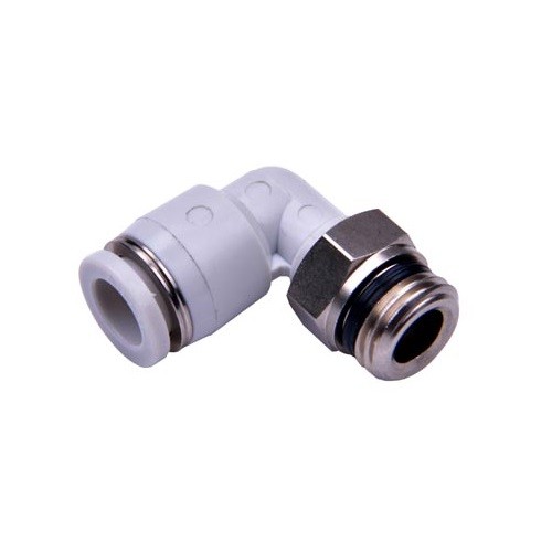Racor union en codo macho cilindrico-tubo Airtac D-10 3/8"G gris codigo GPL1003