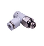 Regulador de caudal con bloqueo macho cilindrico-tubo Airtac D-8 1/2"G gris codigo GPTL804A