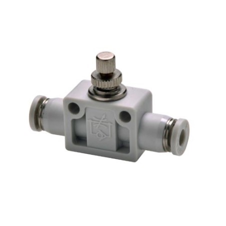 Regulador de caudal en linea tubo-tubo Airtac D-12  gris codigo GPSA12