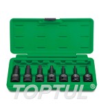 Juego llaves vaso impacto 1/2" punta hexagonal Toptul 7 pz. GDAI0702