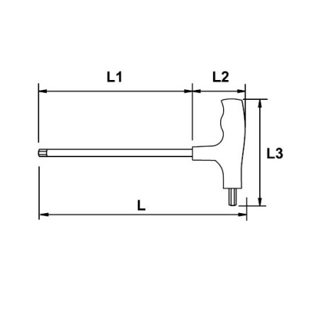 Llave haxagonal mango en "T" Ega Master 7 mm. acero inoxidable codigo 38635