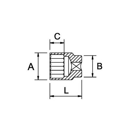 Llave de vaso 1/2" Ega Master 9/16" 12 cantos codigo 60484